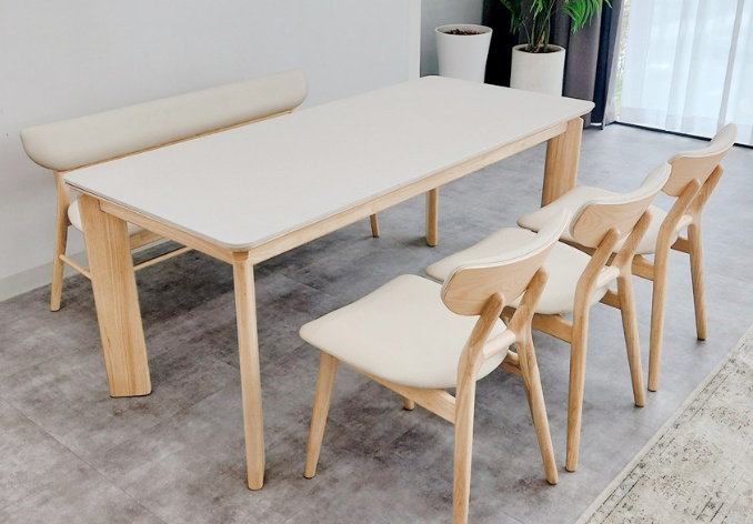 WDT 300 네추럴 원목 4인, 6인 식탁 세트